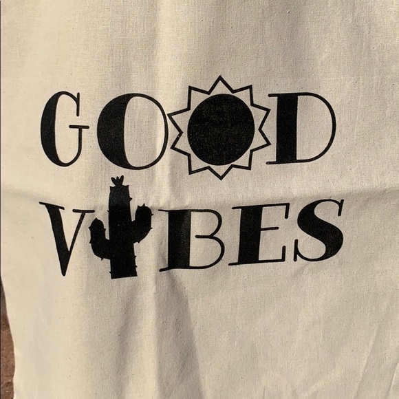 Cloth bag 15wide x 16 tall. Good Vibes. - Picture 2 of 2